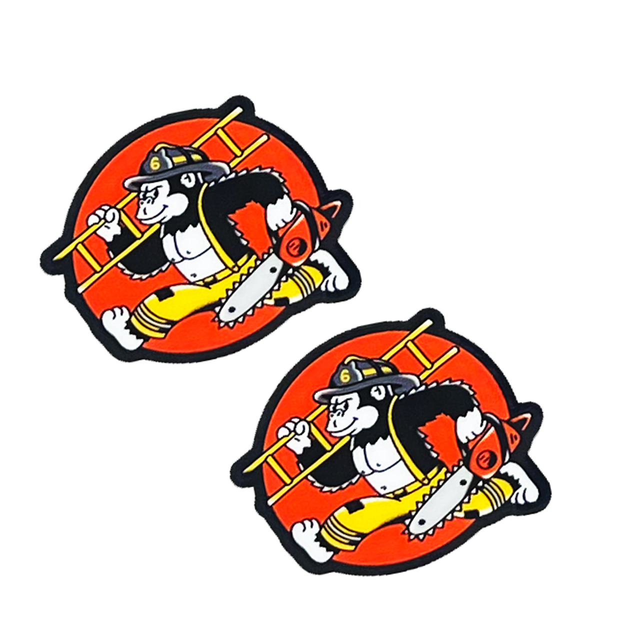 Mack the Ladder Monkey Helmet Sticker "Pair"